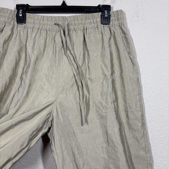 Zara Womens Size Large Weekend Jogger Pants Tan Khaki Drawstring Waist - Picture 4 of 8